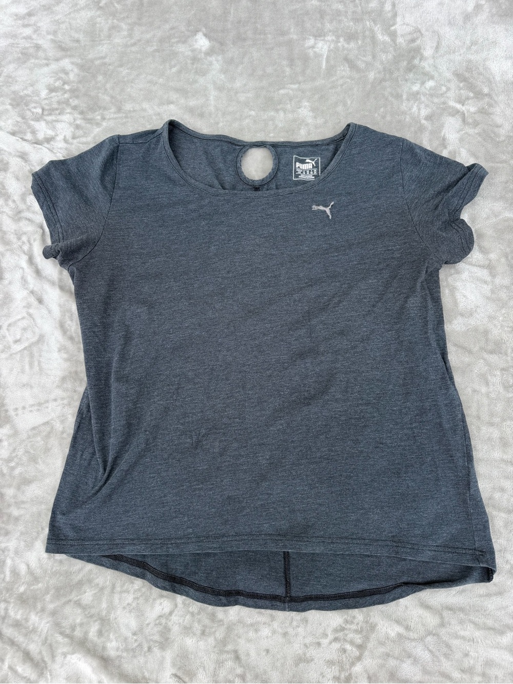 Puma Women's Dark Heather Gray Short Sleeve Tee
